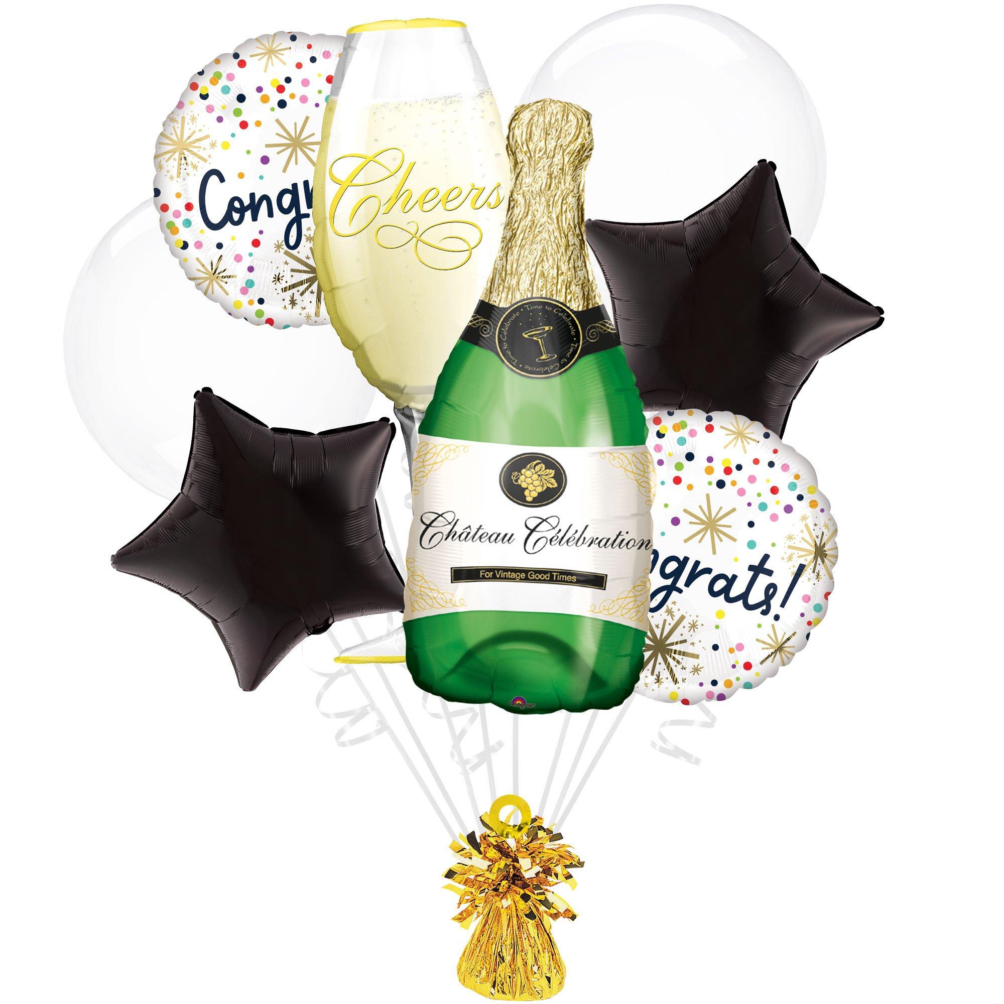 Champagne Glass Congrats Foil Balloon Bouquet